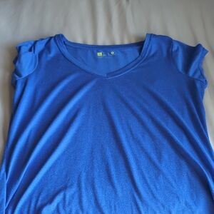 Xersion Royal Blue Short Sleeve V-Neck Top